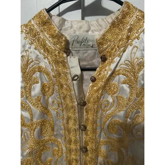 Profils Du Monde Gold and White Kaftan